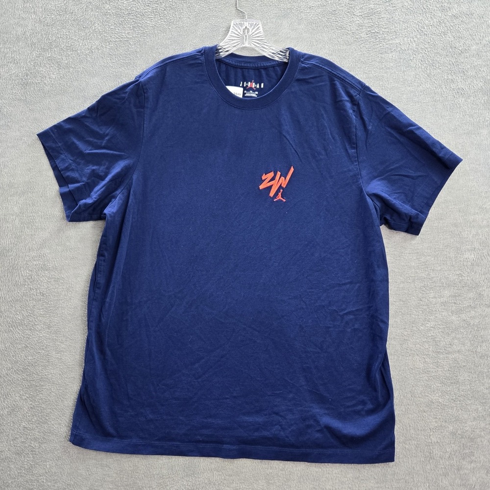 Air Jordan Men Shirt‎ 2XL Blue ZW Embroidery Logo Zion Williamson